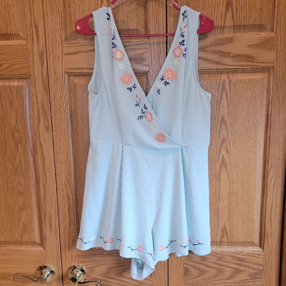 Altar'd State Mint Floral Romper size L